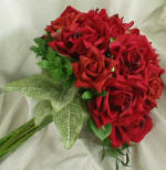 Red Bridal Bouquet (shown with greenery)