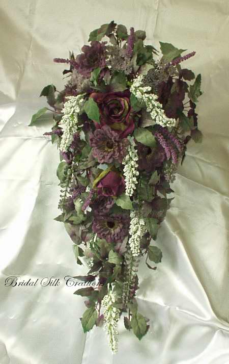 Purple Meadow Cascade: Roses, Heather, Purple Passion Ivy